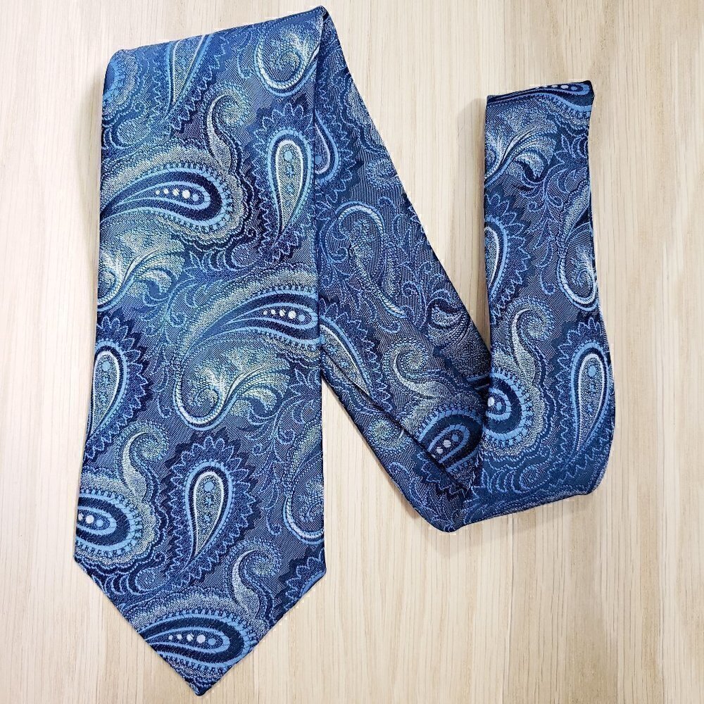 Blue Paisley Career Work Formal Tie